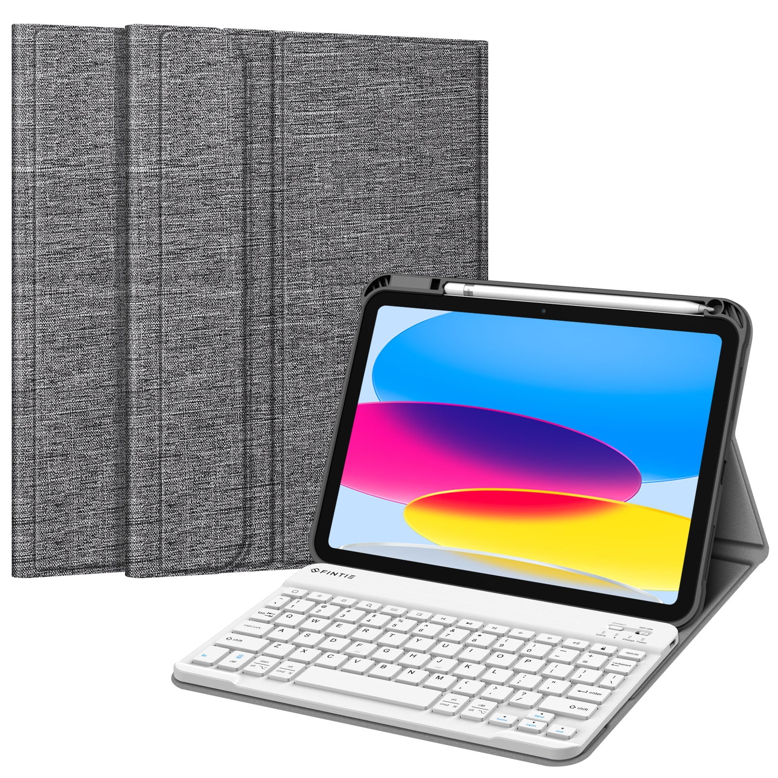 Fintie Keyboard Case for iPad 10th Generation 10.9 Inch Tablet (2022 Release) with Pencil Holder, Gray