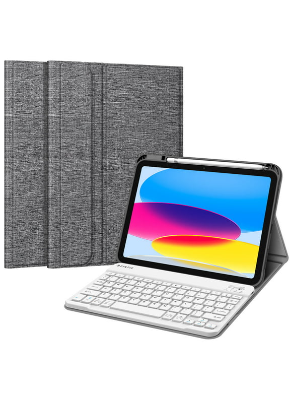 Fintie Keyboard Case for iPad 10th Generation 10.9 Inch Tablet (2022 Release) with Pencil Holder, Gray