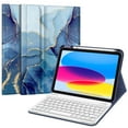 thumbnail image 1 of Fintie Keyboard Case for iPad 10th Generation 10.9 Inch Tablet (2022 Release) with Pencil Holder, Ocean Marble, 1 of 9