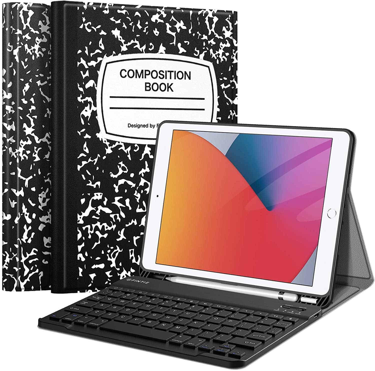 Fintie Keyboard Case for iPad 9th/8th/7th Generation (2021/2020/2019) 10.2 Inch, Detachable Keyboard and Soft TPU Stand Cover with Built-in Pencil Holder