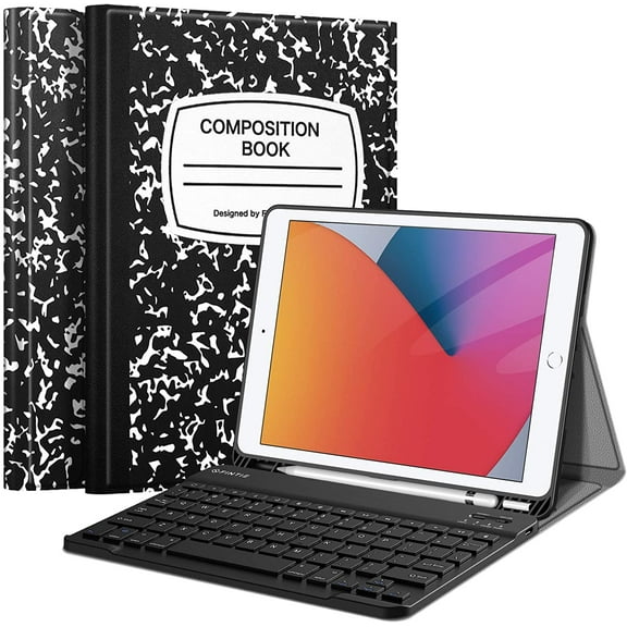Fintie Keyboard Case for iPad 9th/8th/7th Generation (2021/2020/2019) 10.2 Inch, Detachable Keyboard and Soft TPU Stand Cover with Built-in Pencil Holder