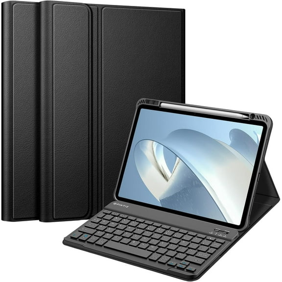 Fintie Keyboard Case for iPad Pro 11-inch M4 Chip (2024 Model) -  Magnetically Detachable Wireless Bluetooth Keyboard, Protective Soft TPU Back Stand Cover with Pencil Holder, Black