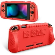 Fintie Kids Case Compatible with Nintendo Switch w/2 Game Card Slots - [Ultralight] [Shockproof] Protective Cover with Ergonomic Grip, Kids Friendly Grip Case for Switch Console (Red)