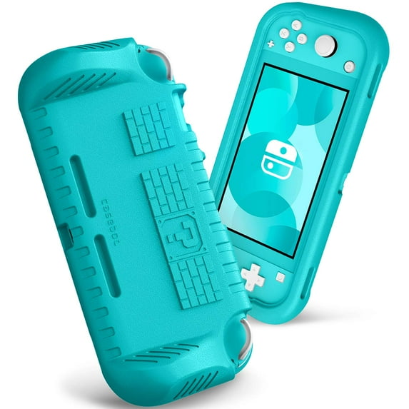 Fintie Kids Case for Nintendo Switch Lite 2019 with 2 Game Card Slots, Kids Friendly Grip Case for Switch Lite Console, Ultralight Shockproof Protective Cover with Ergonomic Grip, Turquoise