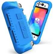 Fintie Kids Case for Nintendo Switch OLED Model 2021 with 2 Game Card Slots - [Kids Friendly] Ultralight Shockproof Protective Cover, Ergonomic Grip Case for Sw