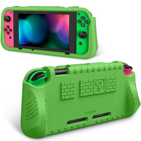 Fintie Kids Case for Nintendo Switch w/2 Game Card Slots - Kids Friendly Grip Case for Switch Console [Ultralight] [Shockproof] Protective Cover with Ergonomic Grip, (Green)