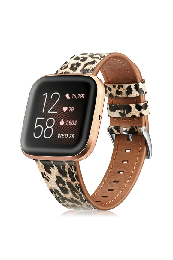 Leather Fitbit Wristwatch Band, Compatible with Fitbit Versa 2, Versa Lite, 150mm-210mm