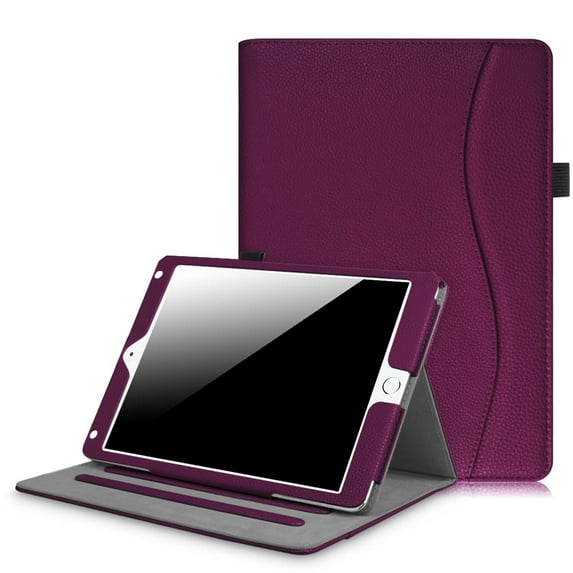 Fintie Multi-Angle Viewing Case for iPad 6th / 5th Generation (2018/2017 Release), iPad Air 2 / iPad Air 1 (9.7 Inch) - Premium PU Leather Cover with Pocket, Purple