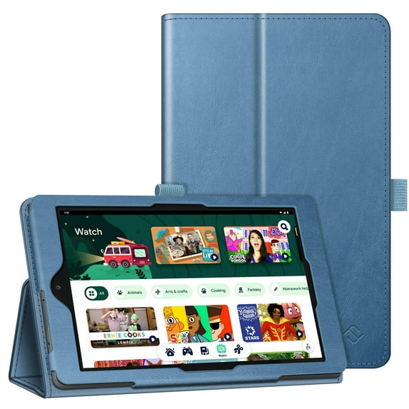 Fintie PU Leather Cases for Onn. 8" Tablet Gen 3 (2022 Model 100071483) - Folio Cover With Stylus Holder, Ocean Blue