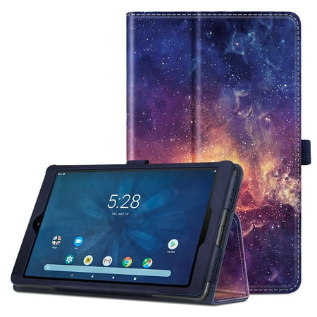 Fintie PU Leather Cases for onn. 8" Tablet Pro - Folio Cover With Stylus Holder, Galaxy