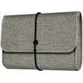 thumbnail image 1 of Fintie PU Leather Storage Pouch Bag Electronics Organizer Case for MacBook Charger/Apple Magic Mouse 2 1 / Power Adapter/External Hard Drive/Solid State Drive/Power Bank/Cables, Denim Gray, 1 of 7