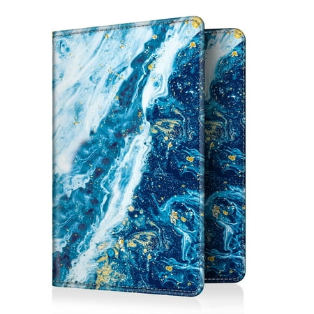 Fintie Passport Holder Travel Wallet RFID Blocking PU Leather Card Case Cover (Sandy Wave)