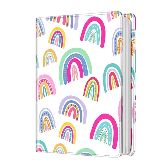 Fintie Photo Album 4x6 Photos - 112 Photos Premium Vegan Leather Cover, Portable Wallet Photo Albums, Dreamy Rainbow