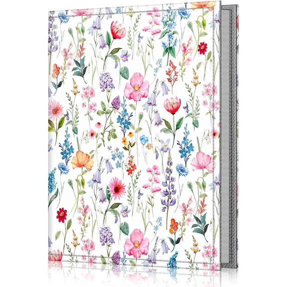 Fintie Photo Album 4x6 Photos - 112 Photos Premium Vegan Leather Cover, Portable Wallet Photo Albums, Flower Fantasy
