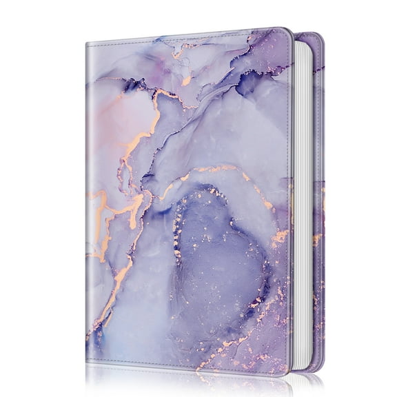 Fintie Photo Album 4x6 Photos - 112 Photos Premium Vegan Leather Cover, Portable Wallet Photo Albums, Lilac Marble