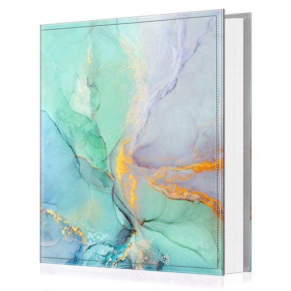 Fintie Photo Album 4x6 Photos - 300 Pockets Large Capacity Premium Vegan Leather Photo Book Cover for Family Wedding Anniversary Baby Vacation Pictures, Emerald Marble