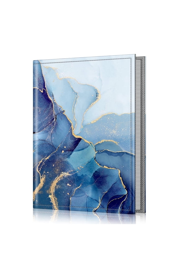Photo Album 4x6 Photos, 52 Photos Small Mini Capacity Premium Vegan Leather Cover Photo Album, Portable Wallet Photo Album for Family Wedding Boys Girls, Ocean Marble