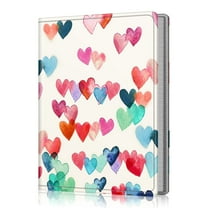 Fintie Photo Album 5x7 Photos - 52 Photos Small Mini Capacity Premium Vegan Leather Cover Photo Book, Portable Wallet Photo Album for Wedding Family Boys Girls Art Work, Raining Hearts