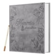 thumbnail image 1 of Fintie Photo Album Self Adhesive for 3x5 4x6 5x7 6x8 8x10 Pictures, 60 Sticky Pages DIY Photo Album with A Metallic Pen, Scrapbook Album for Family Wedding Anniversary Pictures, Gray, 1 of 8