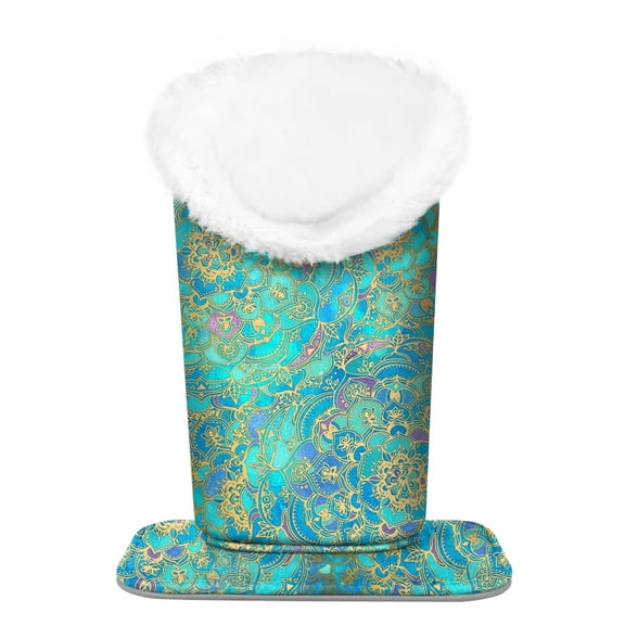 Fintie Plush Lined Eyeglasses Holder - PU Leather Protective Eyeglass Holder Stand Case,Shades of Blue