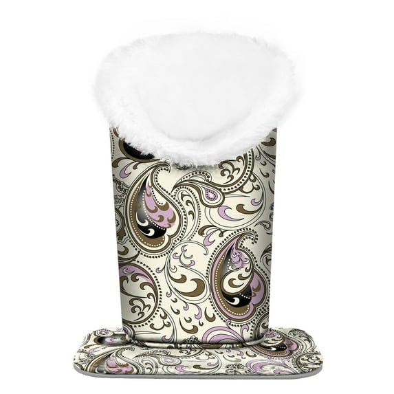 Fintie Plush Lined Eyeglasses Holder - PU Leather Protective Eyeglass Holder Stand Case,paisley Waves