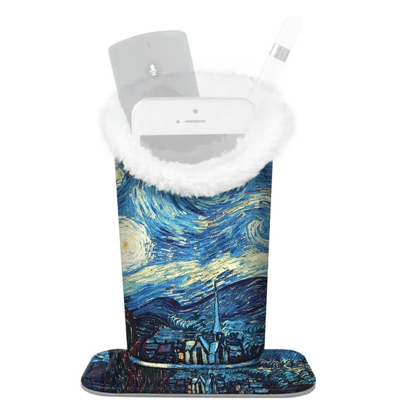 Fintie Plush Lined Eyeglasses Holder - PU Leather Protective Eyeglass Holder Stand Case，starry Night