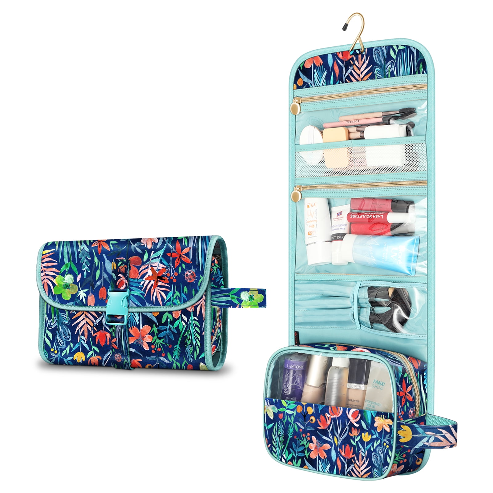 Fintie Portable Toiletry Cosmetic Travel Bag, Large Water Resistant ...