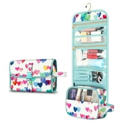 Fintie Portable Toiletry Cosmetic Travel Bag, Large Water Resistant Hanging Makeup Organizer Storage Pouch Case for Wome
