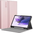 thumbnail image 1 of Fintie Portfolio Case for Samsung Galaxy Tab S8+/S8 Plus 2022/S7 FE 2021/S7 Plus 2020 12.4 inch Tablet, With S Pen Holder Multiple Angle View Cover with Pocket Auto Sleep/Wake, Rose Gold, 1 of 7