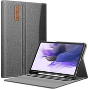 Fintie Portfolio Case for Samsung Galaxy Tab S8+/S8 Plus 2022/S7 FE 2021/S7 Plus 2020 12.4 inch Tablet, With S Pen Holder Multiple Angle View Cover with Pocket Auto Sleep/Wake, Gray