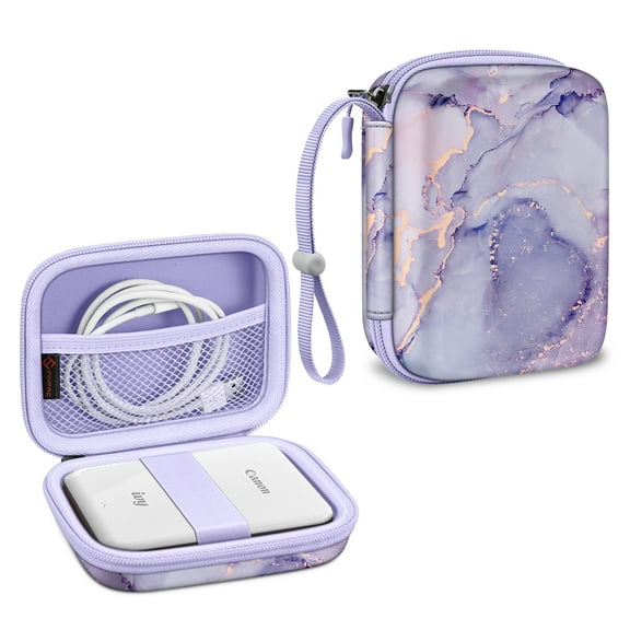 Fintie Protective Case for Canon Ivy Mini/Canon Ivy 2 Mini/Ivy CLIQ/Ivy CLIQ+/ Ivy CLIQ2/ Ivy CLIQ+2 Instant Camera Photo Printer - Shockproof Hard Shell Carrying Case, Lilac Marble