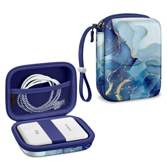 Fintie Protective Case for Canon Ivy Mini/Canon Ivy 2 Mini/Ivy CLIQ/Ivy CLIQ+/ Ivy CLIQ2/ Ivy CLIQ+2 Instant Camera Photo Printer - Shockproof Hard Shell Carrying Case, Ocean Marble