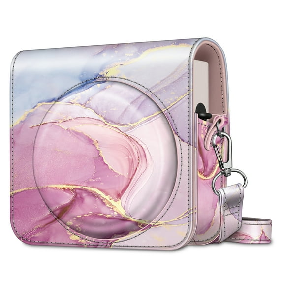 Fintie Protective Case for Fujifilm Instax Square SQ40 / SQ1 Instant Camera - Premium Vegan Leather Bag Cover with Removable Adjustable Strap, Dreamy Marble