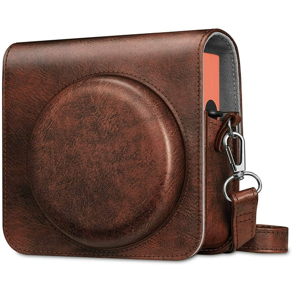 Fintie Protective Case for Fujifilm Instax Square SQ40 / SQ1 Instant Camera - Premium Vegan Leather Bag Cover with Removable Adjustable Strap, Vintage Brown