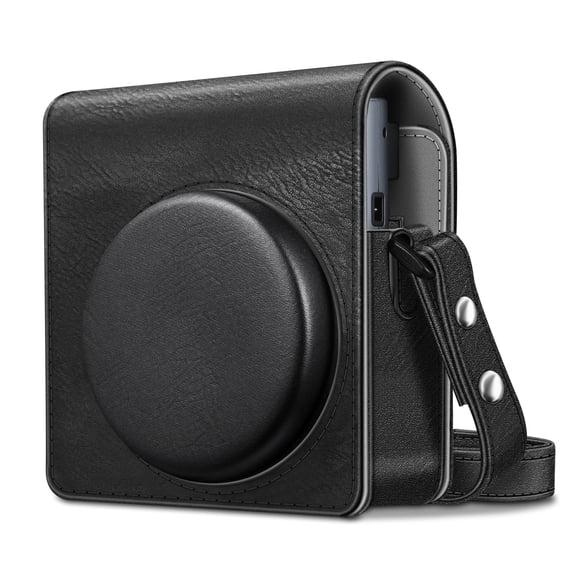 Fintie Protective Case for Fujifilm Instax Mini 41 Instant Camera - Premium Vegan Leather Bag Cover with Removable Adjustable Strap, Black