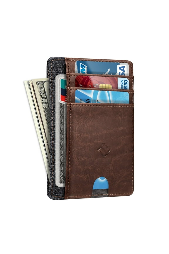 Slim Front Pocket Wallet with Glide Slots - RFID Credit Card Holder & Money Organizer for Men & Women
