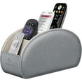 thumbnail image 1 of Fintie Remote Control Holder for Table, Vegan Leather TV Remote Desk Caddy, 5 Compartments Desktop Organizer for TV Remotes, Media Controllers, Office Supplies (Metallic Gray), 1 of 8