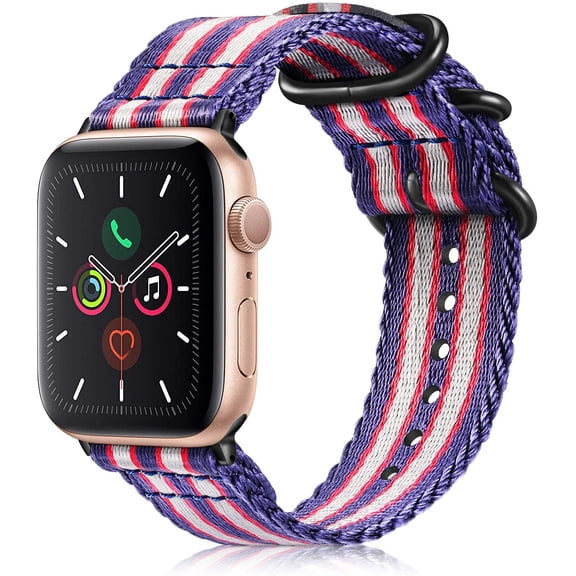 Fintie Replacement Band Compatible with Apple Watch 40mm 38mm Series 5/4/3/2/1, Lightweight Breathable Woven Nylon Sport Loop Wrist Strap for All Versions 40mm 38mm Watch