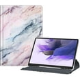 thumbnail image 1 of Fintie Rotating Case for Samsung Galaxy Tab S8 Plus 2022/S7 FE 2021/S7 Plus 2020 12.4 inch, 360 Degree Swivel Stand Cover With S Pen Holder Auto Sleep/Wake, Marble Pink, 1 of 8