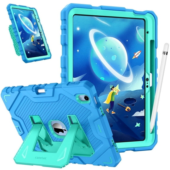 Fintie Rugged Case for iPad (A16) 11th Generation 11 Inch (2025), iPad 10th Generation 10.9 Inch (2022) - Heavy Duty Shockproof Kid-Friendly Protective Cover, Built-in Kickstand, Blue