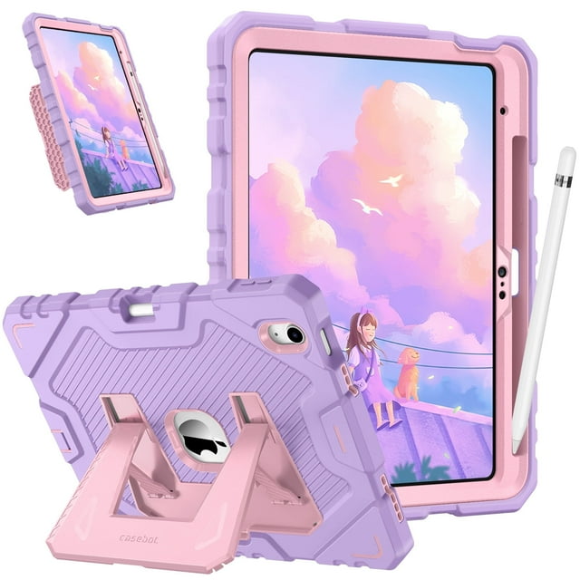 Fintie Rugged Case for iPad (A16) 11th Generation 11 Inch (2025), iPad 10th Generation 10.9 Inch (2022) - Heavy Duty Shockproof Kid-Friendly Protective Cover, Built-in Kickstand, Purple