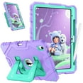 thumbnail image 1 of Fintie Rugged Case for iPad (A16) 11th Generation 11 Inch (2025), iPad 10th Generation 10.9 Inch (2022) - Heavy Duty Shockproof Kid-Friendly Protective Cover, Built-in Kickstand, Purple/Green, 1 of 10
