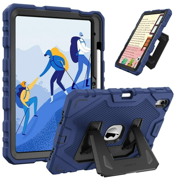 Fintie Rugged Case for iPad (A16) 11th Generation 11 Inch (2025), iPad 10th Generation 10.9 Inch (2022) - Heavy Duty Shockproof Kid-Friendly Protective Cover, Built-in Kickstand, Navy