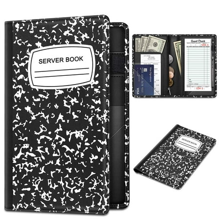 Fintie Server Book Organizer, Composition Notebooks with Pen Holder, Black