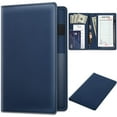 thumbnail image 1 of Fintie Server Book Organizer with Zipper Pocket Unisex PU Leather Bifold Wallets, Navy, 1 of 7