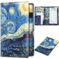 thumbnail image 1 of Fintie Server Book Organizer with Zipper Pocket, PU Leather Restaurant Guest Check Presenters Card Holder for Waitress Waiter Bartender, Starry Night, 1 of 7
