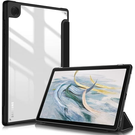 Fintie Shockproof Case for Samsung Galaxy Tab A8 10.5 inch 2022 Tablet Model SM-X200/X205/X207, Slim Cover Clear Transparent Back Shell with Auto Wake/Sleep, Black