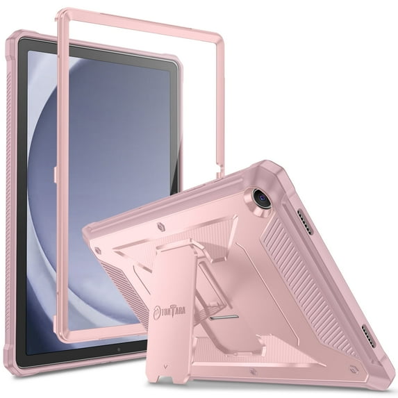 Fintie Shockproof Case for Samsung Galaxy Tab A11+ Plus 2025/ A9+ Plus 11 Inch 2023, Tuatara Rugged Unibody Hybrid Full Protective Bumper Kickstand Cover Built-in Screen Protector, Rose Gold