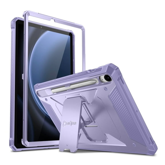 Fintie Shockproof Case for Samsung Galaxy Tab S10 Lite/ S10 FE/ S9 FE 5G 10.9 Inch/Tab S9 11 Inch, Tuatara Rugged Unibody Hybrid Bumper Kickstand Cover Built-in Screen Protector, Lilac Purple