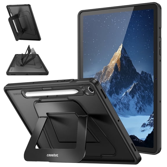Fintie Shockproof Case for Samsung Galaxy Tab S10 Lite/ S10 FE/ S9 FE 5G 10.9 Inch/Tab S9 11 Inch with S Pen Holder, Slim Frosted Hard Cover with Multi-Angle Kickstand, Black
